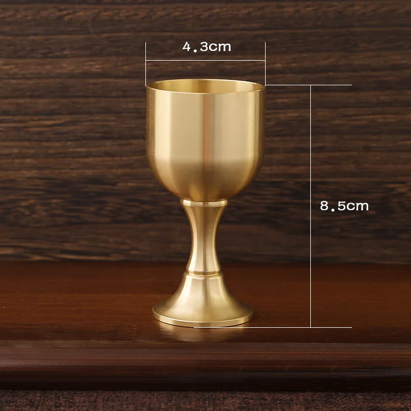 Brass Goblet Copper Cup Wine Banquet Tass Tea Water Cup Holy Grail Wine Set Decoration Ornaments