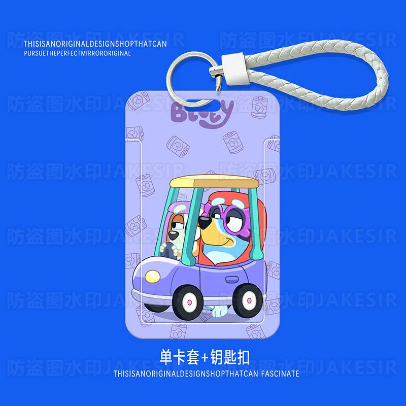 Bluey Card Holder Bingo Cartoon Student Meal Card Bus Card Slider Card Holder ID Protective Cover Access Control Campus Card Bag