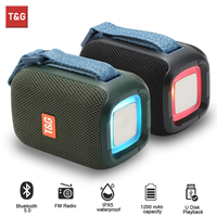 Bluetooth Speaker New Mini LED Light Speaker TG339 Subwoofer Portable Outdoor Speaker 1200 mAh Support USB TF Card FM Radio TWS