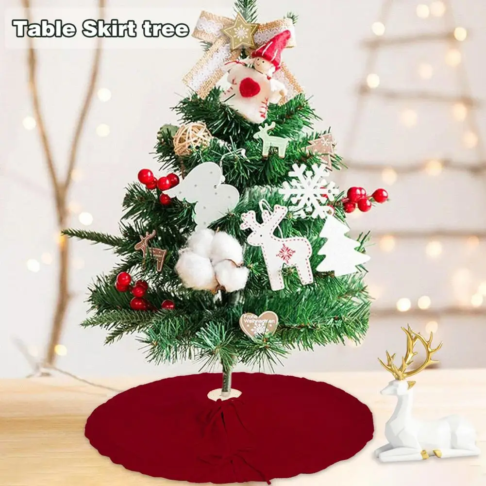 Christmas Atmosphere Enhancer Christmas Tree Skirt Rustic Knitted Tree Skirt Set for Pencil Trees Reusable Xmas Decorations