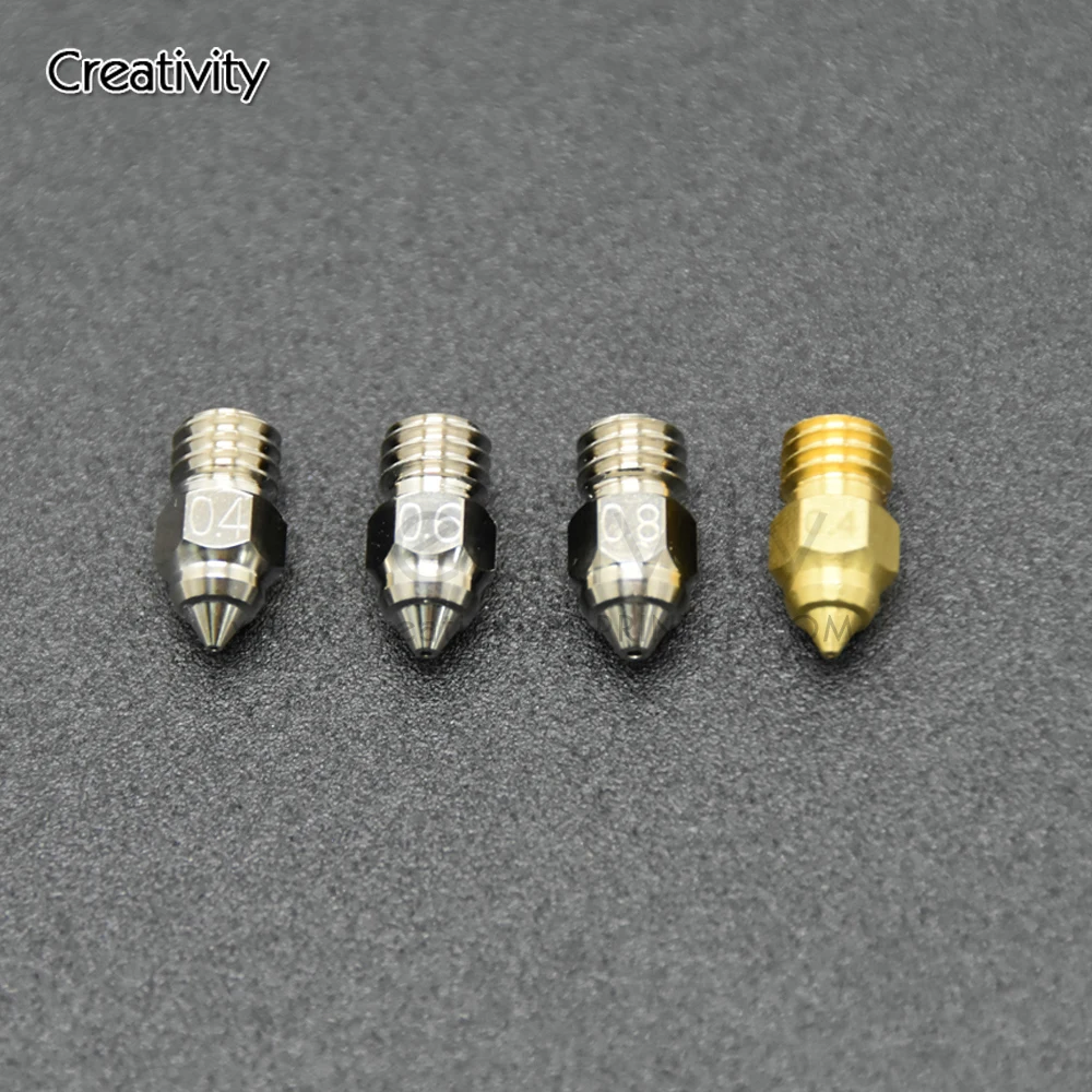 Sáng Tạo 3D Các Bộ Phận Máy In CR-6 SE Mạ Copper Vòi Phun 0.4/0.6/0.8Mm Cho CR-6 SE CR-10 Ender 3/5 Hotend Đùn Khối