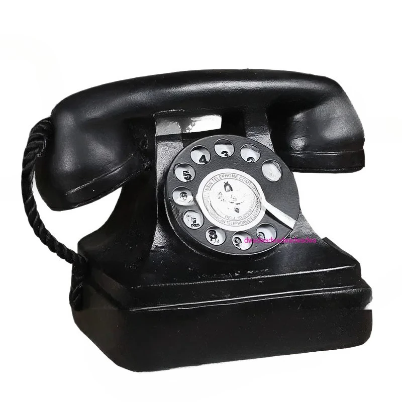 

Large Creative Retro Decorative Phone Model, Vintage Rotary Telephone Decoration Statue Antique Phone Figurine