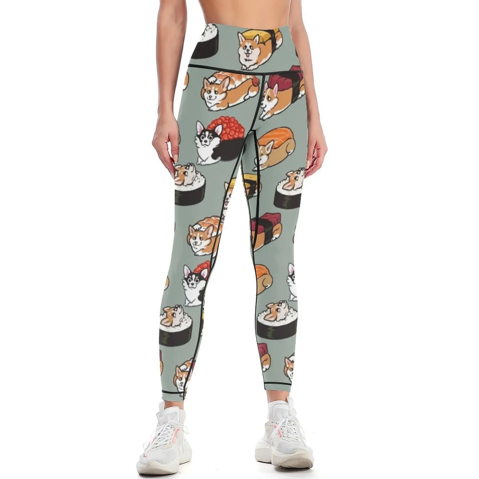 

Sushi Corgi Leggings Women's sports pants exercise clothing for gym clothing Golf wear Womens Leggings