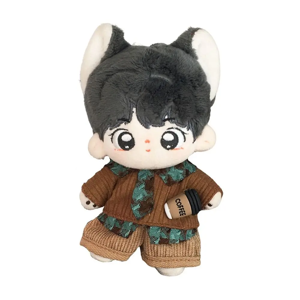 10cm Doll Clothes Changing Dress Game Playing House Doll Student Uniform Cosplay Blue Brown Mini School Suit Cotton Stuffed Doll