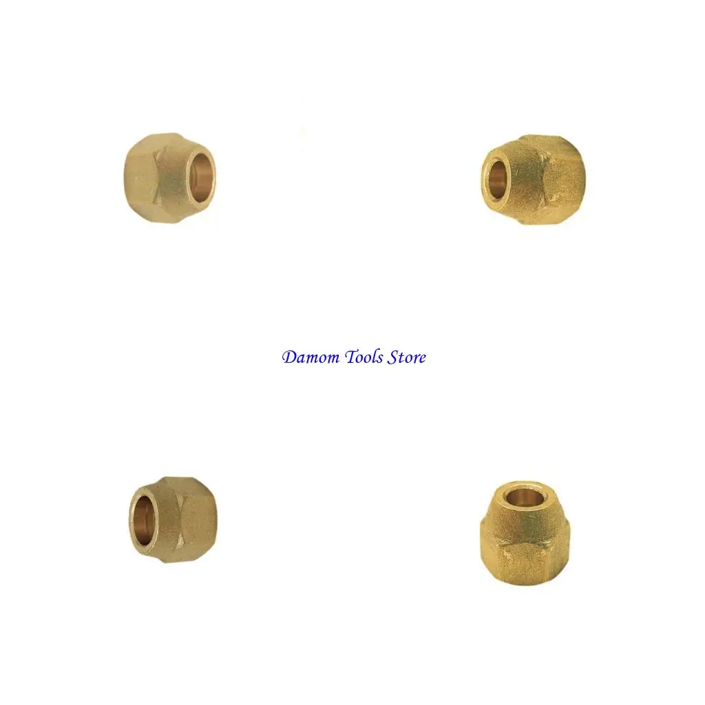 

57BE 5 упаковок цельных латунных накидных гаек для трубных соединений диаметром 1/2 дюйма с фитингами с развальцовкой SAE 45