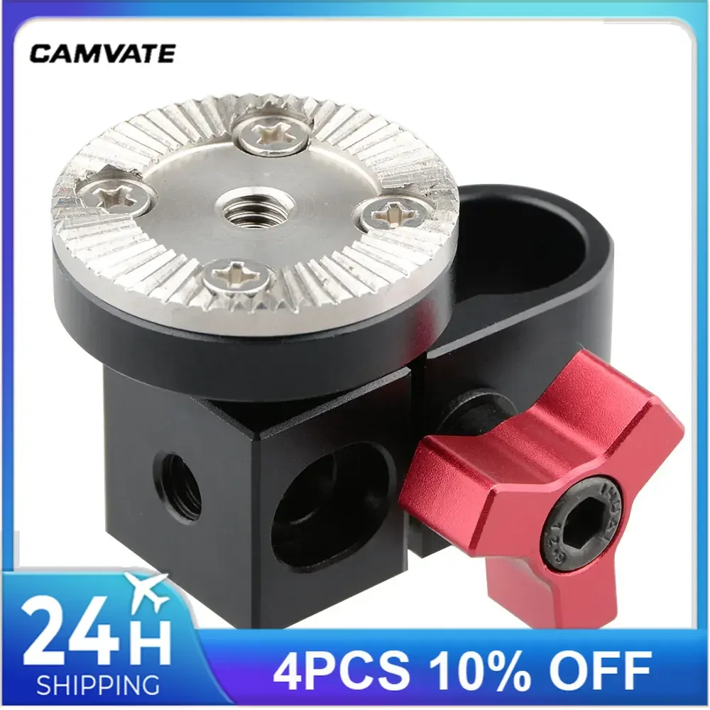 CAMVATE-Adaptador de abrazadera de varilla única de 15mm, sistema de soporte de varilla de 15mm con M6, bloqueo de montaje de roseta para cámara DSLR
