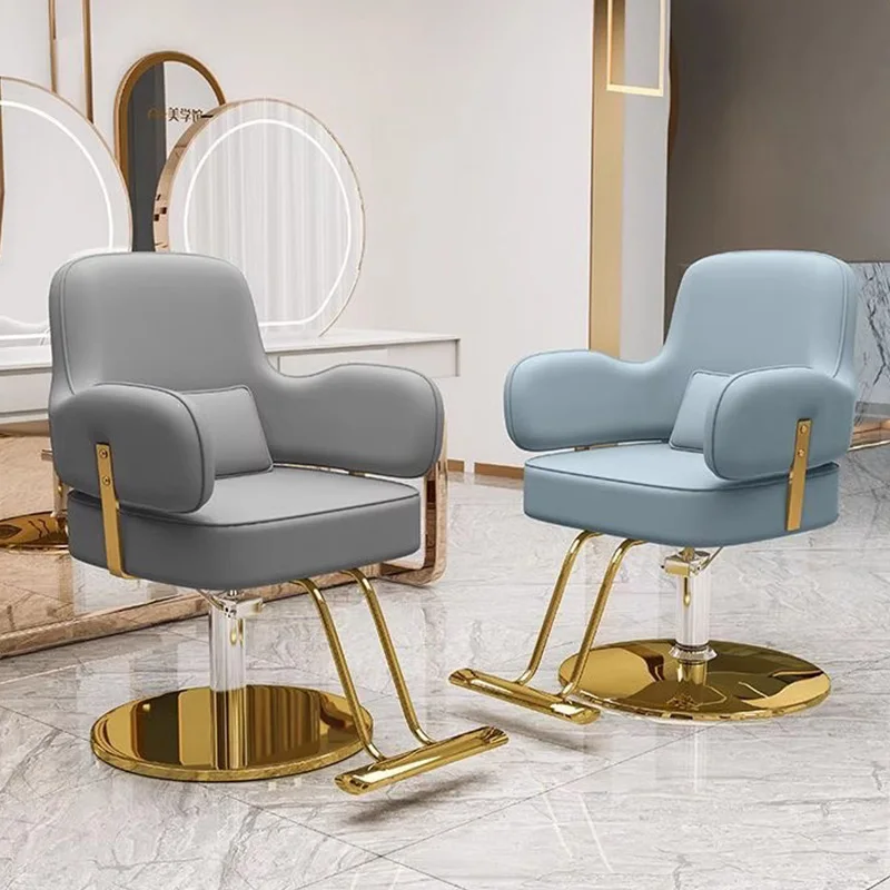 

Adjustable Leather Hairdressing Chair for Hair Salon Comfortable Durable Beauty Chair with Metal Base Modern Swivel Barber Chair