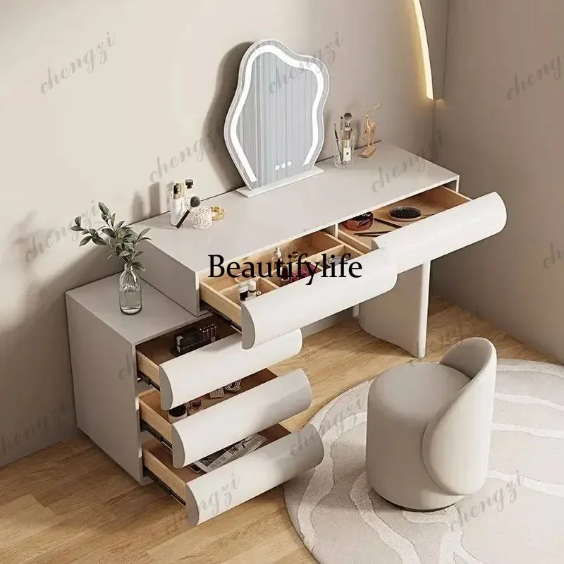 A49 solid wood with baked paint finish Makeup vanity multi-functional illuminated makeup dressing table coiffeuse bedroom furni