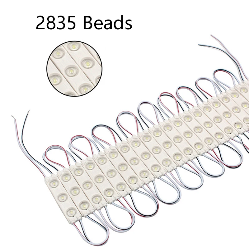 20 sztuk DC12V SMD 3 modułu LED wodoodporna IP67 dekoracyjna lampa drążek LED 2835 sztywna listwa biała czerwona zielona niebieska