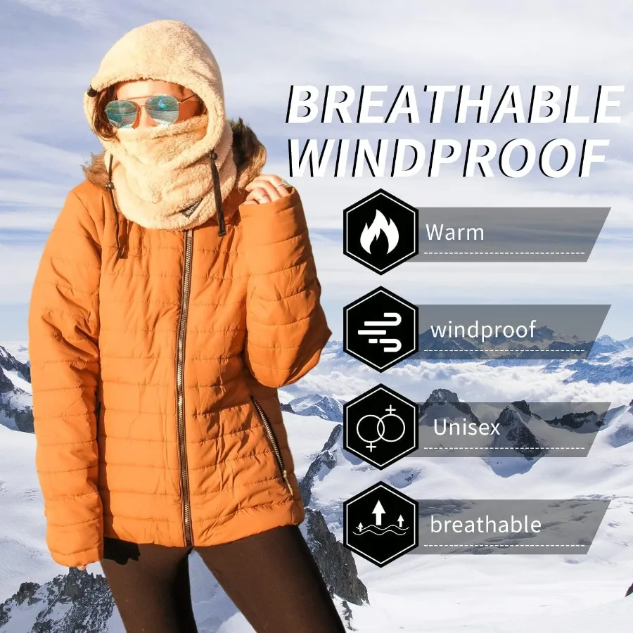 قناع وجه شتوي مقاوم للرياح من المخمل الخجول قناع تزلج من الصوف للرجال والنساء غطاء وجه دافئ قبعة وشاح