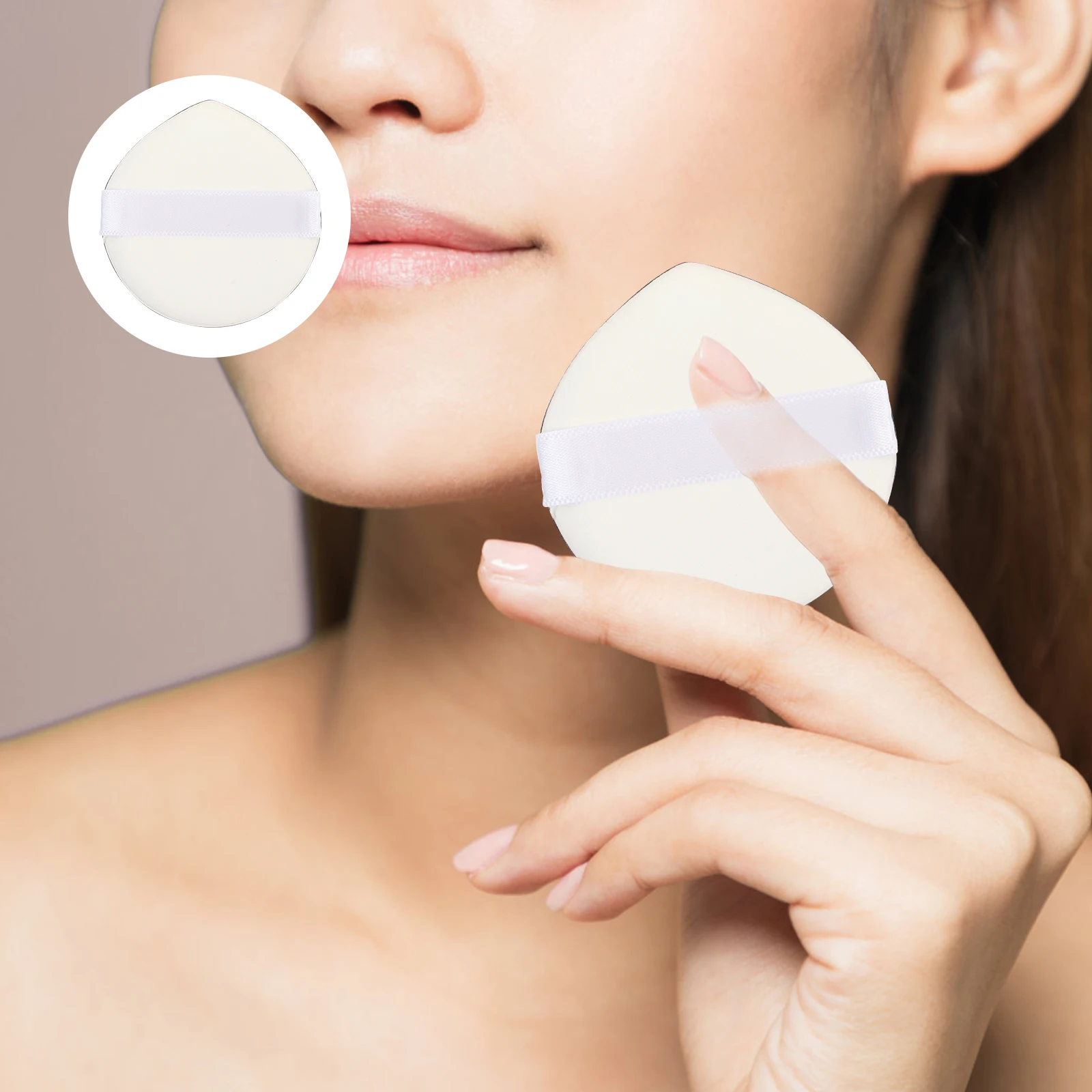 

4pcs Heart Shape Powder Puff Wet Dry Makeup Sponge Soft Applicator For Foundation Blusher Highlighter With Ribbon Carry