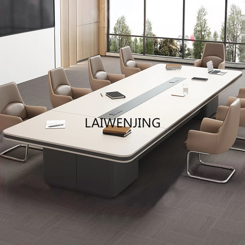 MJY large-scale conference simple negotiation light luxury rectangular furniture table and chair combination