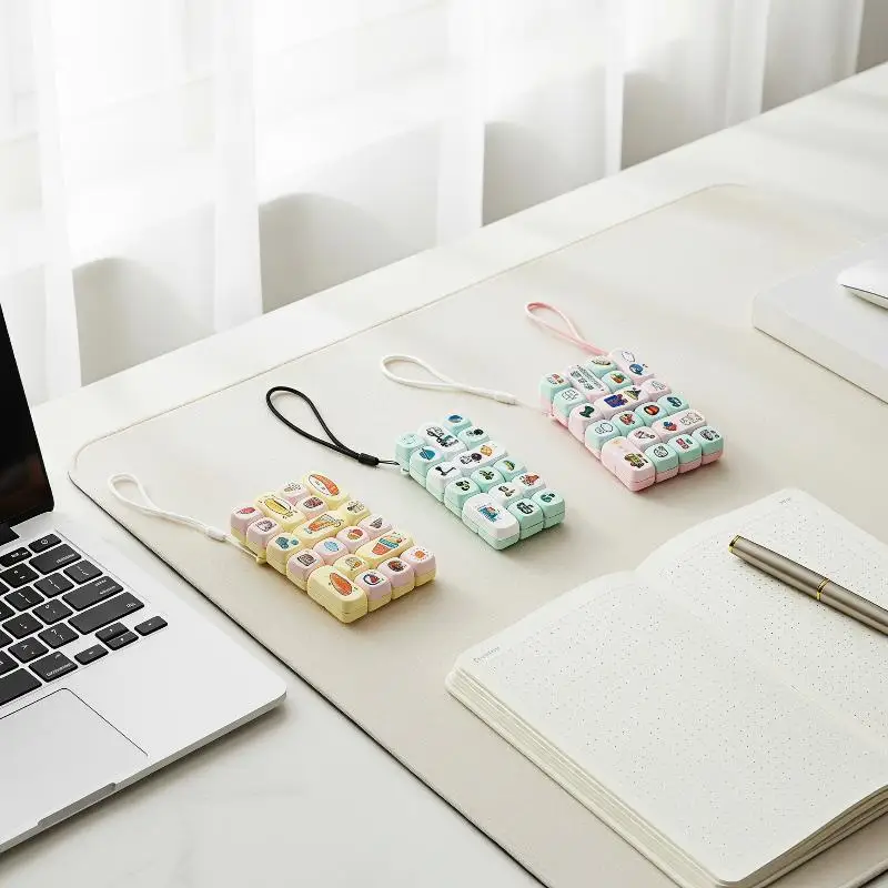 2026 NEW Cute Cartoon Food Pattern 24 Keys Bubble Fidget Keyboard Toy Custom Press Sensory Stress Relief Toy For Kids Adults