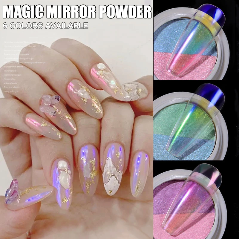 

Magic Mirror Aurora Effect Dip Pigments Manicure Polishing Pearl Dust Nail Decor