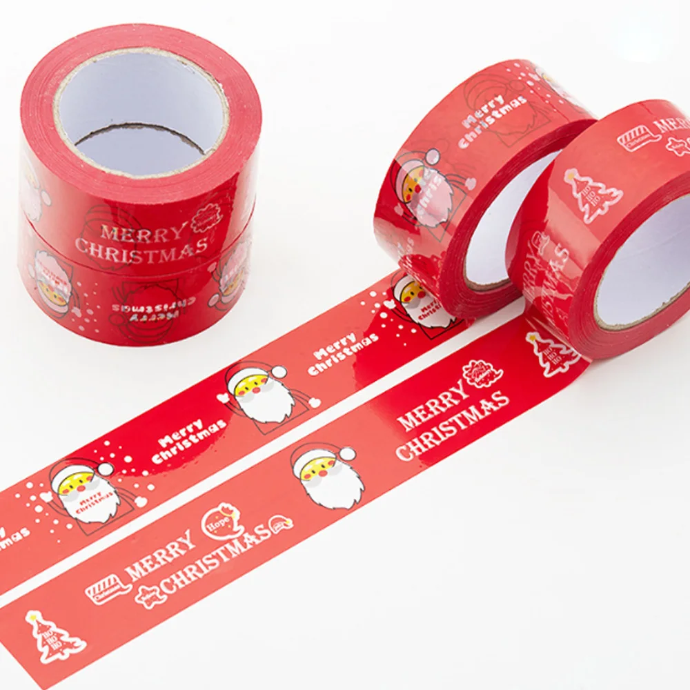 

Customized LOGO Christmas special red Santa Claus orange red Christmas tree cute cartoon tape office tape