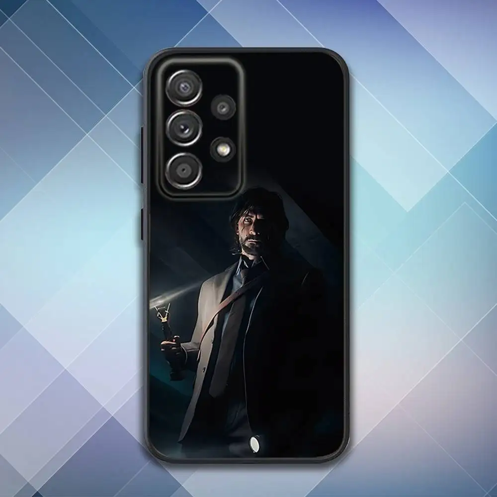 حافظة هاتف Game A-Alan Wake 2 لهاتف سامسونج S 25,24,23,22,30,21,10,9,Ultra,Plus,Lite,FE,4,5G حافظة سوداء ناعمة