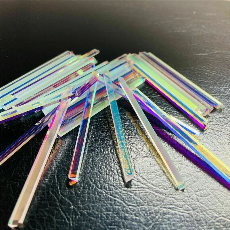 20PCS Defective Long Strip Sticks Optical Glass Prism Rainbow Physics Teaching