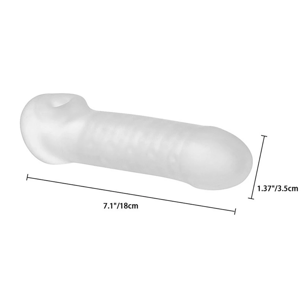 Manicotto per l'ingrandimento del pene trasparente Dildo addensare maniche indossabili Sex Flirt Toys donna stimolatore della Vagina Man Extender Sleeve