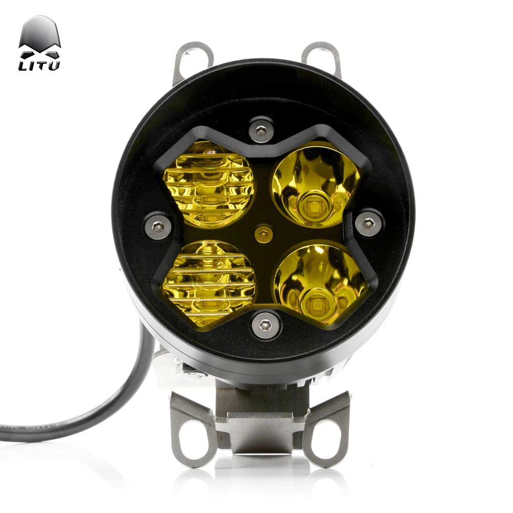 50W 4 Inch Yellow White Color Off Road Car Fog Light Motorcycle,12V 24V Spot Beam Led Fog/Driving Lights