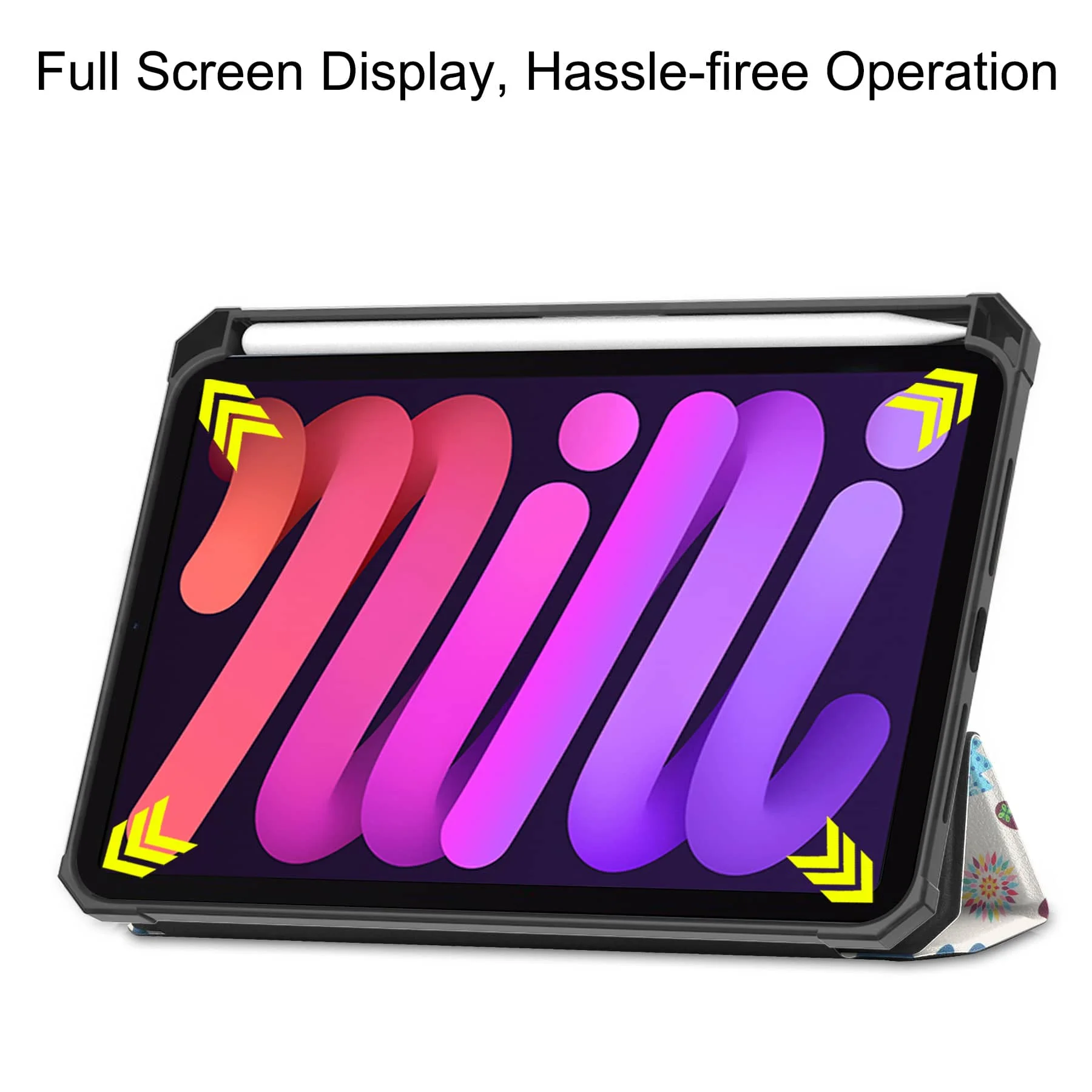 لجهاز iPad Mini 7 6 8.3 بوصة مع حامل قلم - [حامل ثلاثي الطي + إيقاظ تلقائي/نوم]، حافظة جلدية PU ممتازة ملونة مقاومة للصدمات