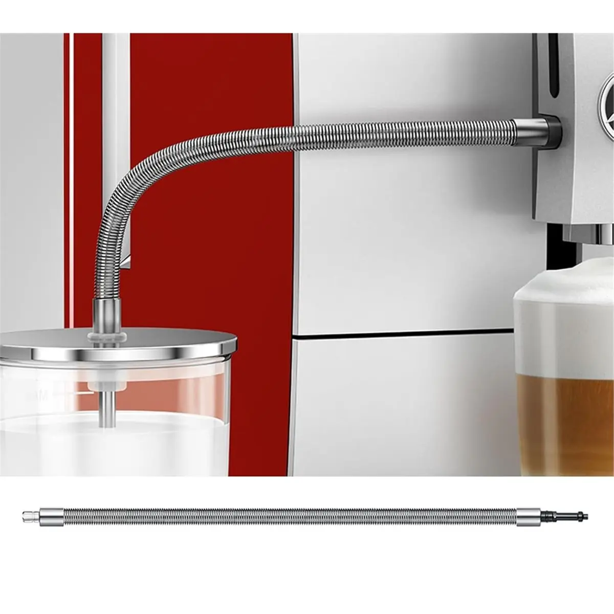 Stainless Steel Milk Tube HP1 Suitable for WE8, 8, Micro 90, E6, D6 Coffee Machines