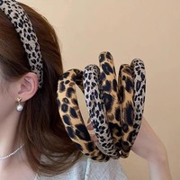 Vintage Leopard Print Sponge Hairband For Women Elegant Hair Ornament Headband Hair Hold Head Band Fashion Hair Accessories