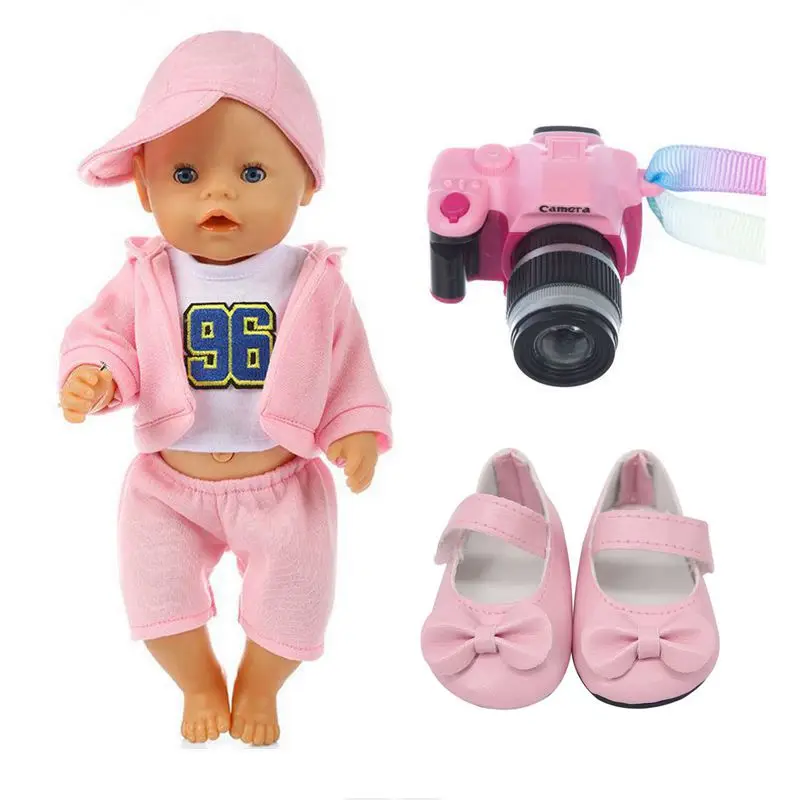 

18 Inch Doll Clothes Miniature Camera Fashion Dolls Shoes Pillow Bag Birthday Present For Girl Children' DIY Play Toy Dressing