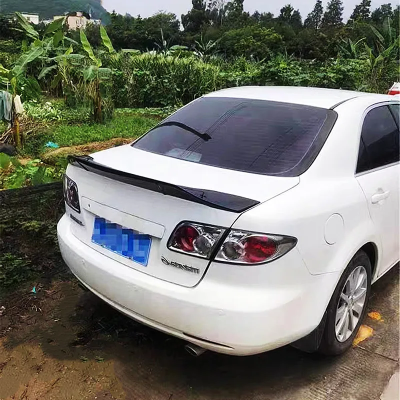 For Mazda 6 2003 -2017 R Style ABS Plastic Glossy Black Rear Trunk Lip Spoiler Wing Body Kit Accessories