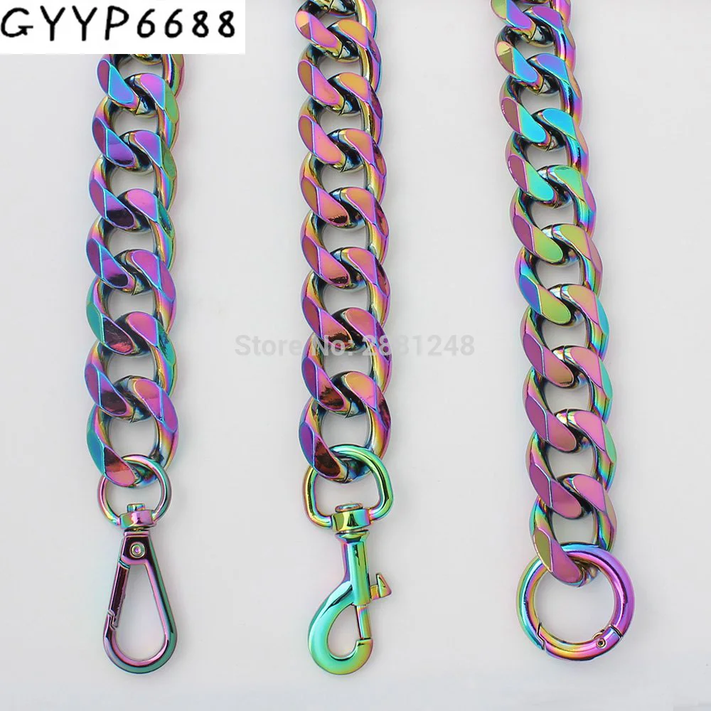 Gökkuşağı 22mm kalınlığında alüminyum zincir hafif çantalar askısı çantası parçaları DIY kolları kolay eşleşen aksesuar çanta askıları çanta
