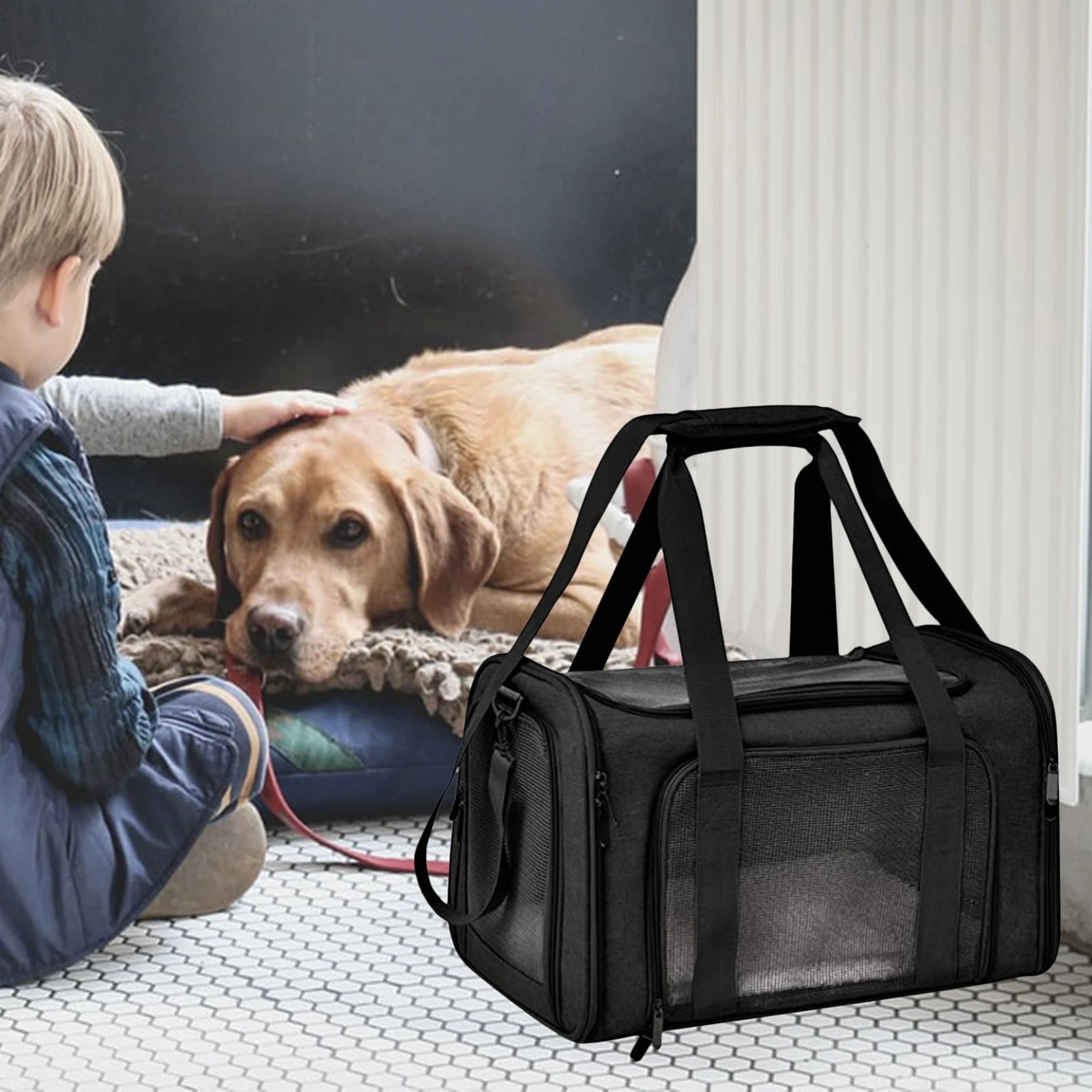 

Dog Carrier Bag Soft Side Backpack Cat Pet Carriers Dog Travel Bags Airline Approved Transport For Small Dogs Cats Outgoing