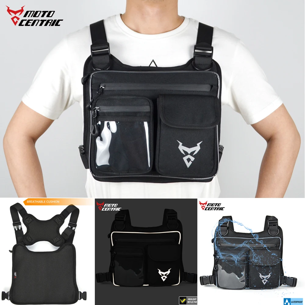 

Мужская нагрудная сумка для езды на мотоцикле, водонепроницаемая нагрудная сумка для мотокросса, большая вместительная нагрудная сумка для мотоцикла, светоотражающая нагрудная сумка для двигателя