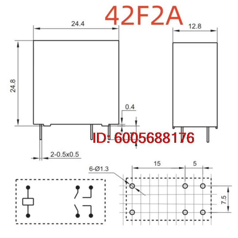 10PCS New PCI-212DMH (42F2A-Coil：12V-5A) Relay 6pins