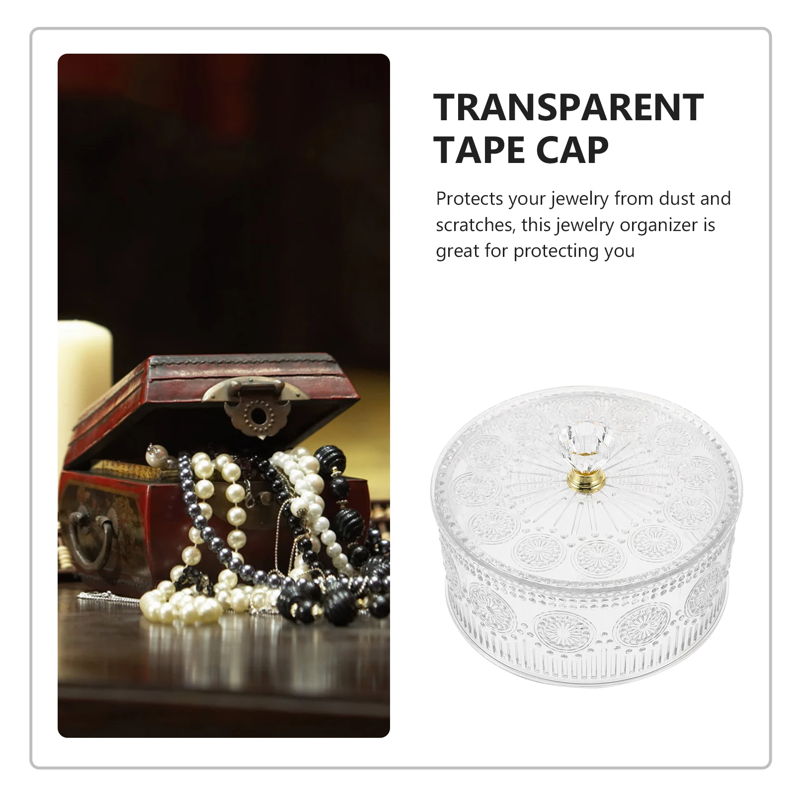 

Transparent Jewelry Storage Box Made of Pet Multi-Functional Desktop Jewelry Organizer Ring Earring Necklace Holder Gift