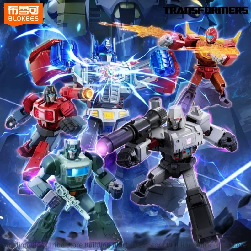 BLOKEES Transformers Blocs de Construction Version Scintillante 05 Confrontation Fatale Jouet Optimus Prime Modèle à Assembler Ornement Cadeau