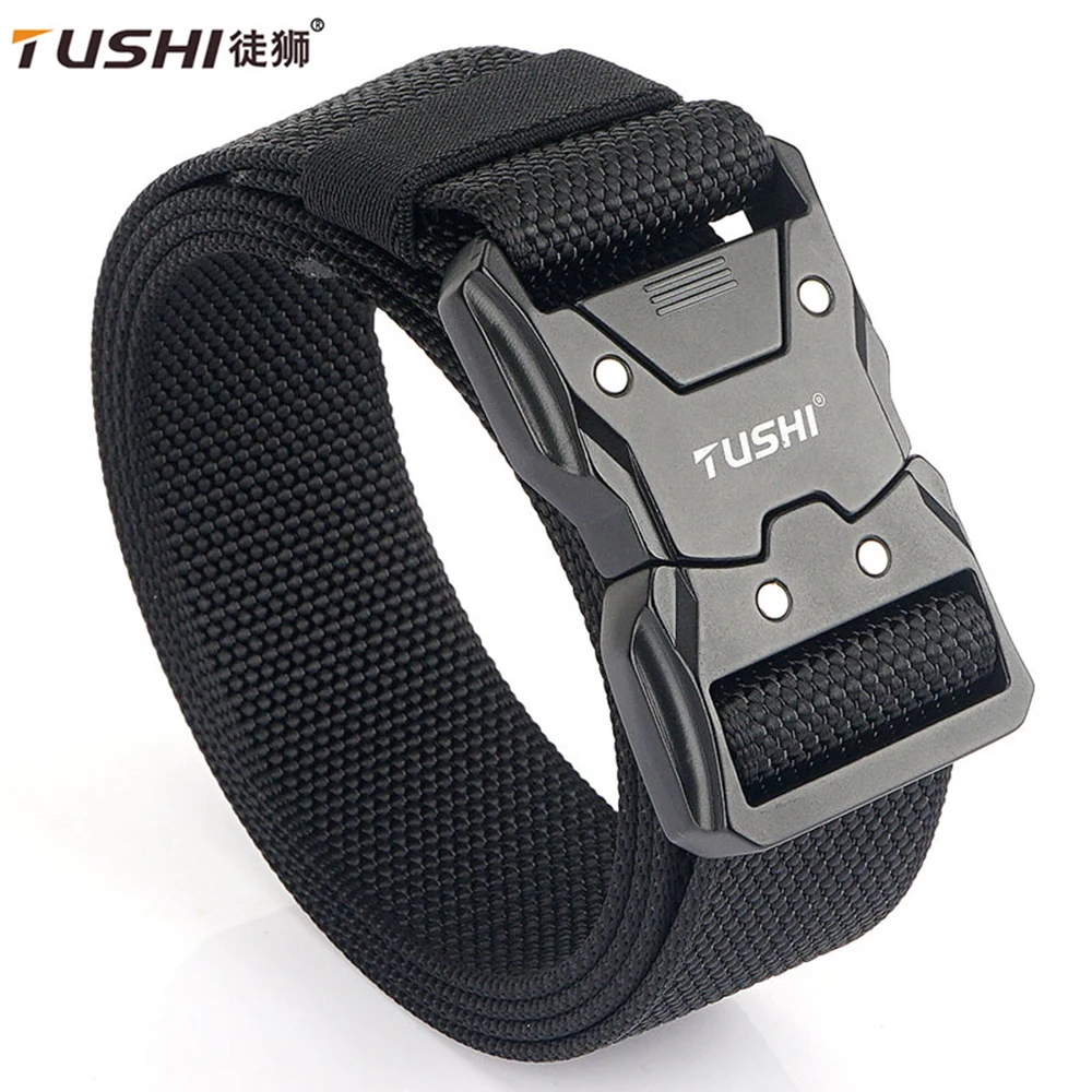 

TUSHI New Mens Belt Army Outdoor Hunting Multi Function Tactical Belt Combat Survival Marine Corps Canvas Nylon Women Sport Belt