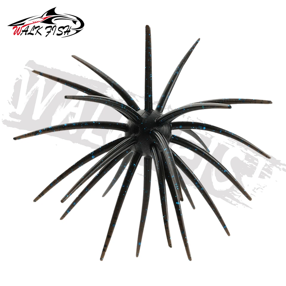 WALK FISH 3 Stück 110mm 9g Seeigel-Angelköder TPE Weichköder Silikonköder für Brassen, Seebarsch, Forelle, Mandarinfisch, Tilapia, Süßwasser – Detail 26