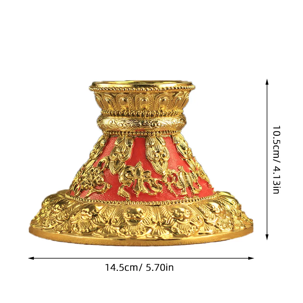 Tibetan Buddha Prayer Wheel Base Resin Support Stable Hand Held Wheel Display Stand Compact Desktop Holder Polished Smooth