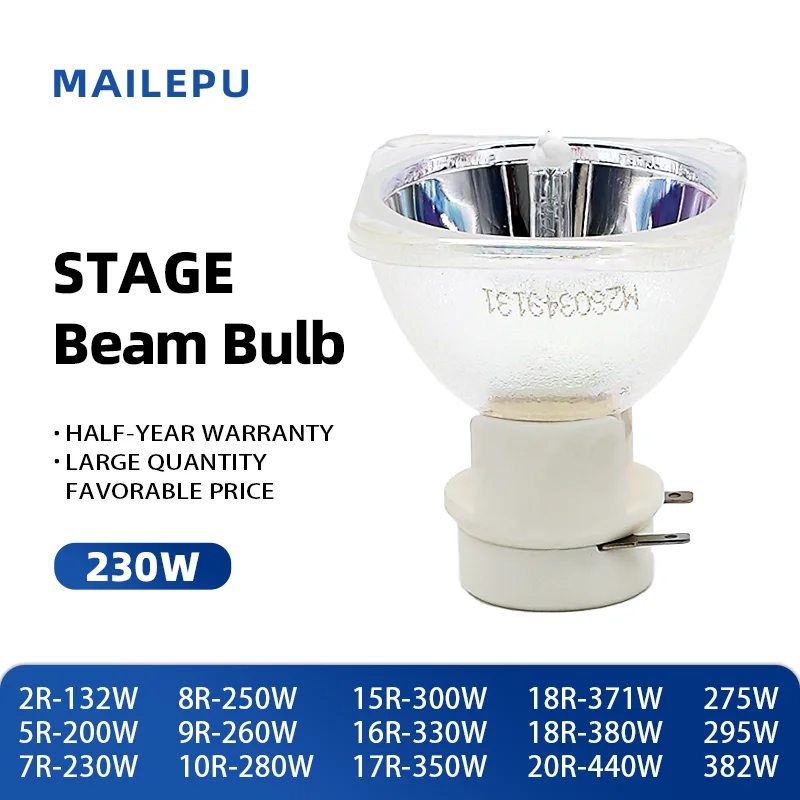 Bühnenlicht 200 W 5R / 7R 230 W Metallhalogenidlampe, bewegliche Strahllampe, 230 Strahl, Platin-Metall-Halogenlampen, folgen Sie den Spot