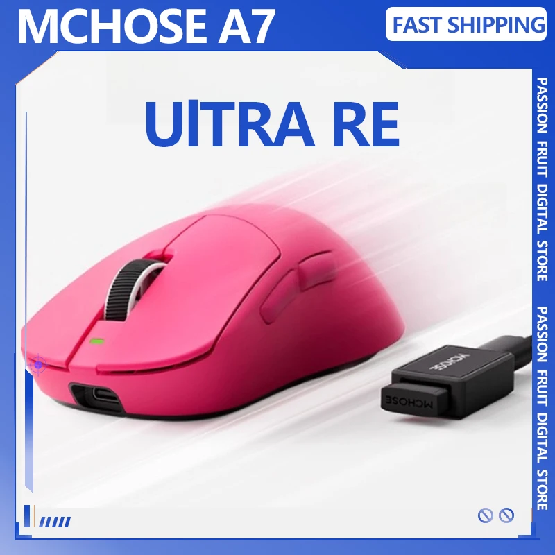 

MCHOSE A7 Ultra RE Wireless Gaming Mouse 59g Lightweight Office PAW3950 Dual 8K Polling Rate 42000 DPI 500mAh Ultra-low Latency