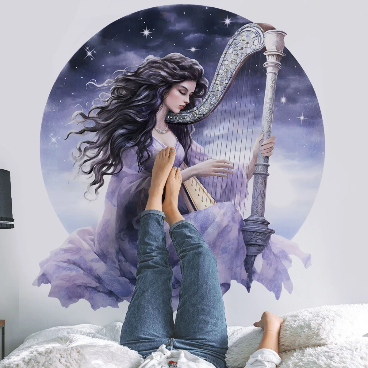 

Large Beautiful Woman Glue-free Wall Sticker Self-adhesive Wall Sticker Home Decoration Wall Sticker Does Not Contain Pvc