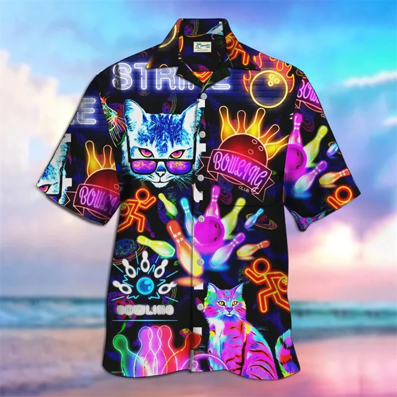 Summer Hot Sale Hawaiian Shirt For Men 3d Anime Cartoon Pig Men's T-shirt 2024 Beach Oversized Funny Blouse Womens Clothes 4XL