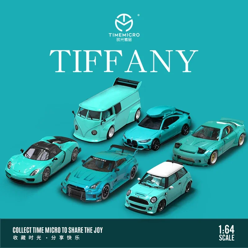 

1:64 Nissan GTR3.0 Toyota 86 Mazda RX-7 Porsche Tiffany Blue Литая под давлением статическая модель автомобиля, декор комнаты Коллекция для взрослых.