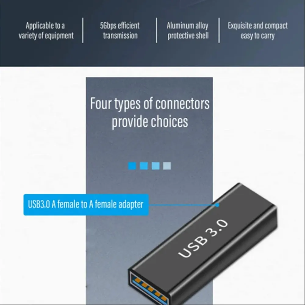 1Pcs USB 3.0 Adapter Male to Female Fmale-Female Male-Female Converter Coupler Changer Connector Durable for PC Laptop