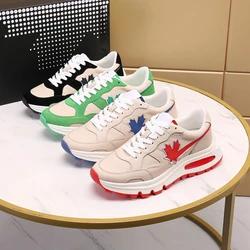 2024 Italy Brand ICON Men's Mapel Leaf Button Casual Highstreet Mesh Sneakers Men DSQ2  Design Hombre Tenis Masculino Shoes