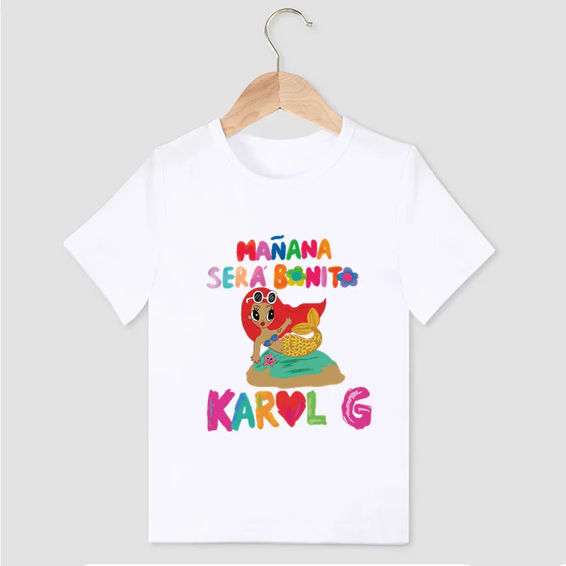 Hot Sale Kids T shirt Manana Sera Bonito Karol G Bichota Print Fashion T-shirt For Boys Summer Children Tops Baby Girls Clothes