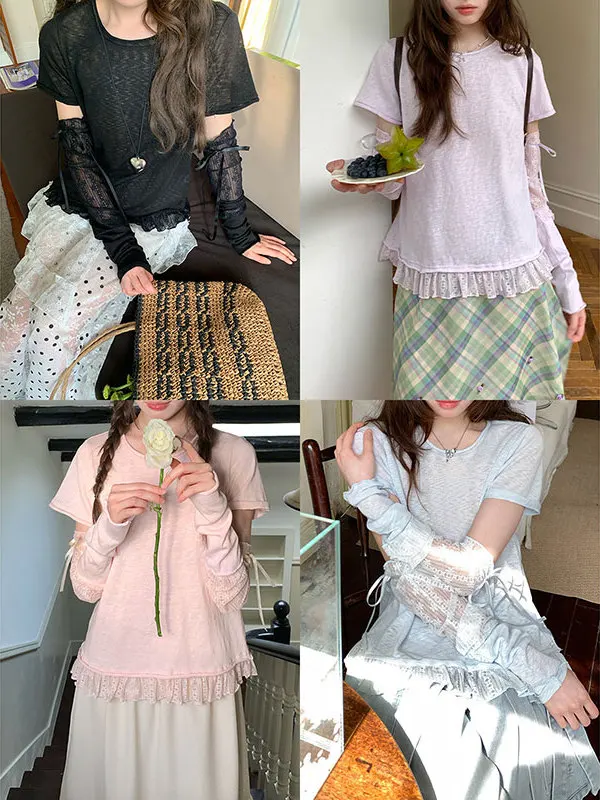 

plus Size Women's T-irt Summer Casual Sle ort Sve Knot Design Slimming Top Cheese Eating Design Comfortable Polyeste...