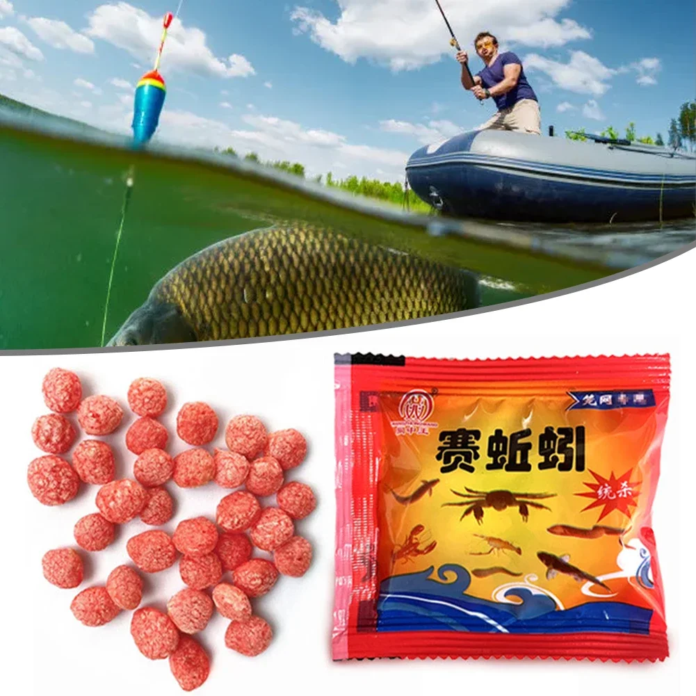 5 Bags Cage Net Bait Analogy Earthworm Floating Type Puffed Pellet Bait Eel River Shrimp Bait Gear Accessories