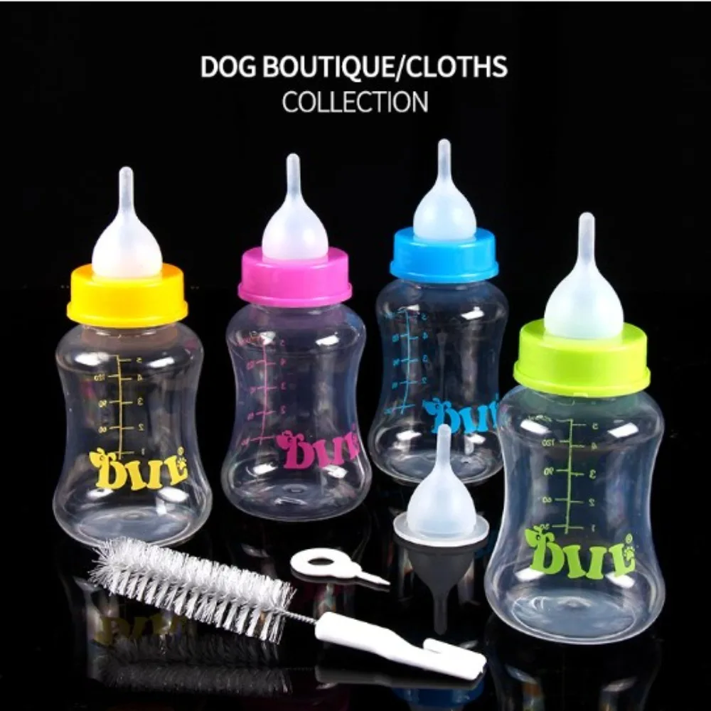 Convenient Feeding Nursing Bottle Nipple Brush Kit For Pet Dog Puppy Cat Kitten Feeding Bottle 150ml