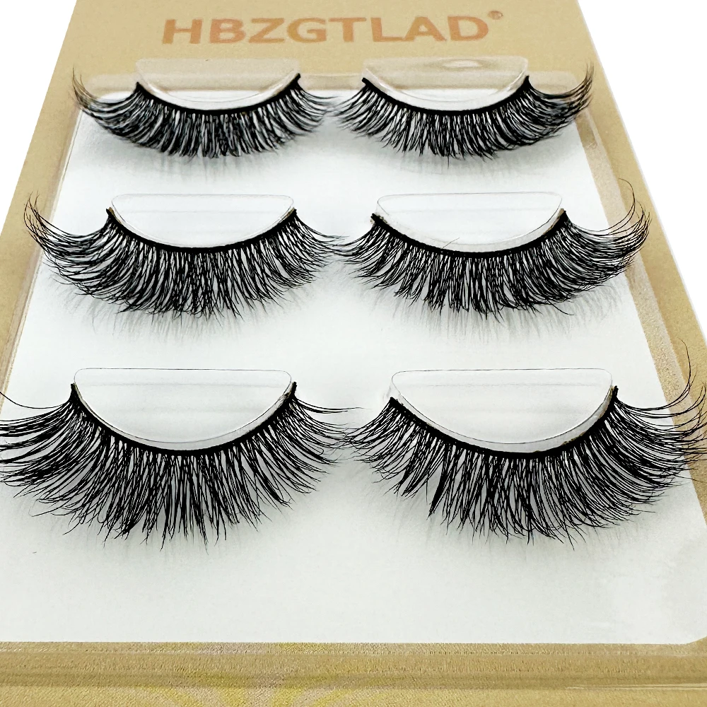 3 Paar Make-up Wimpern 3d Nerz Wimpern flauschig weich wispy natürliche Kreuz Wimpern verlängerung wieder verwendbare gefälschte Wimpern Nerz falsche Wimpern