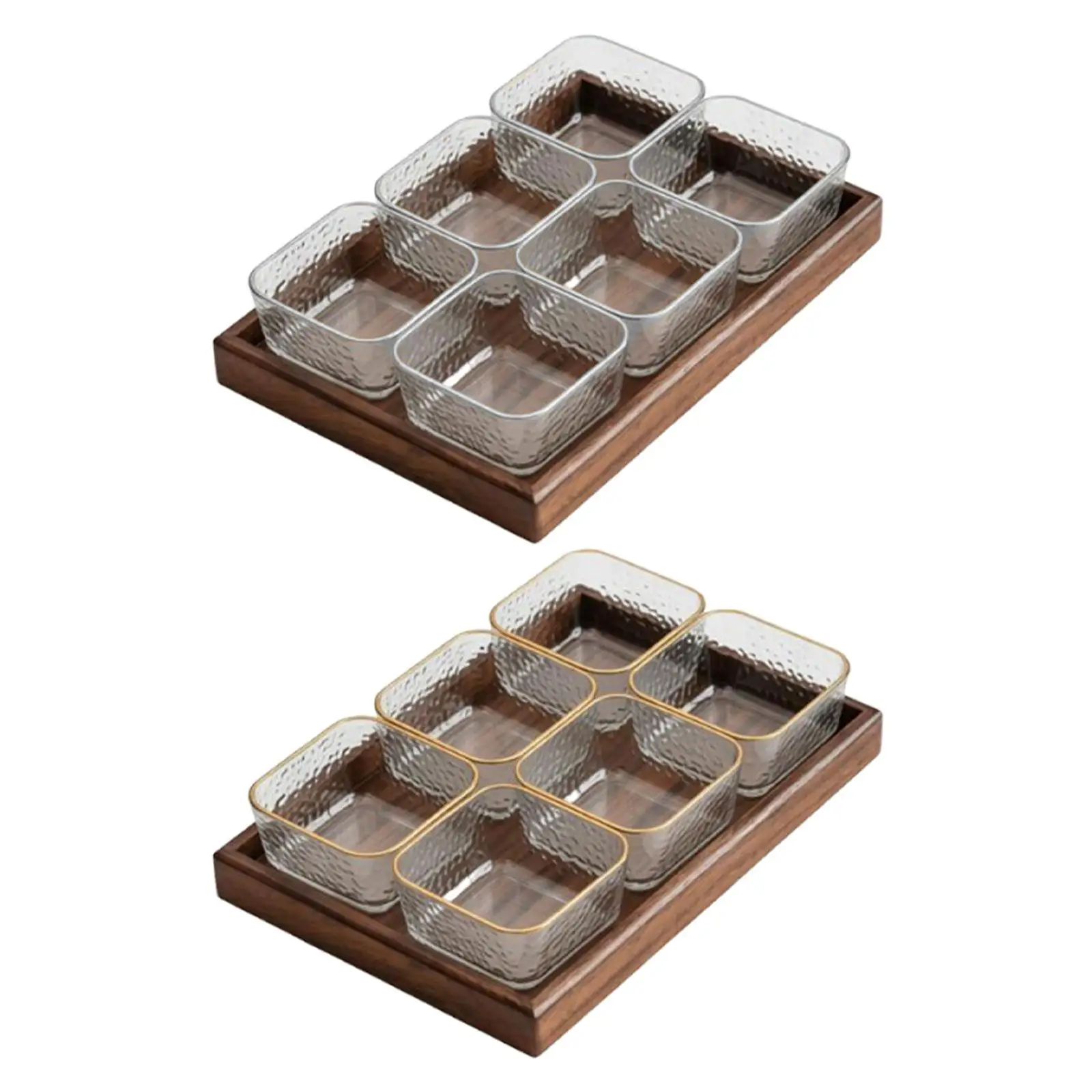 

Sturdy Divided Serving Tray Six Compartment Fruit Snack Platter Decorative Berries Tray for Kitchen Dining Room
